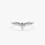 18K Solid Gold Natural Diamond Tiara Nesting Ring - Image 2