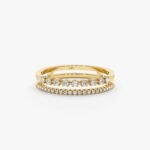 14K Solid Gold Natural Double Diamond Band
