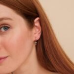 Double Diamond Drop Huggies in Solid Gold - Image 4