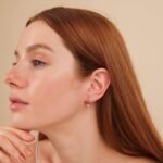 Double Diamond Drop Huggies in Solid Gold - Image 6