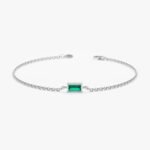 14K Solid Gold Emerald Birthstone Bracelet - Image 3