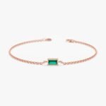 14K Solid Gold Emerald Birthstone Bracelet - Image 4