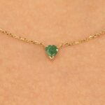14K Solid Gold Emerald Heart Necklace - Image 4