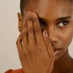 14K Solid Gold Garnet Chain Ring - Image 4