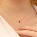 14K Solid Gold Garnet Heart Necklace - Image 6