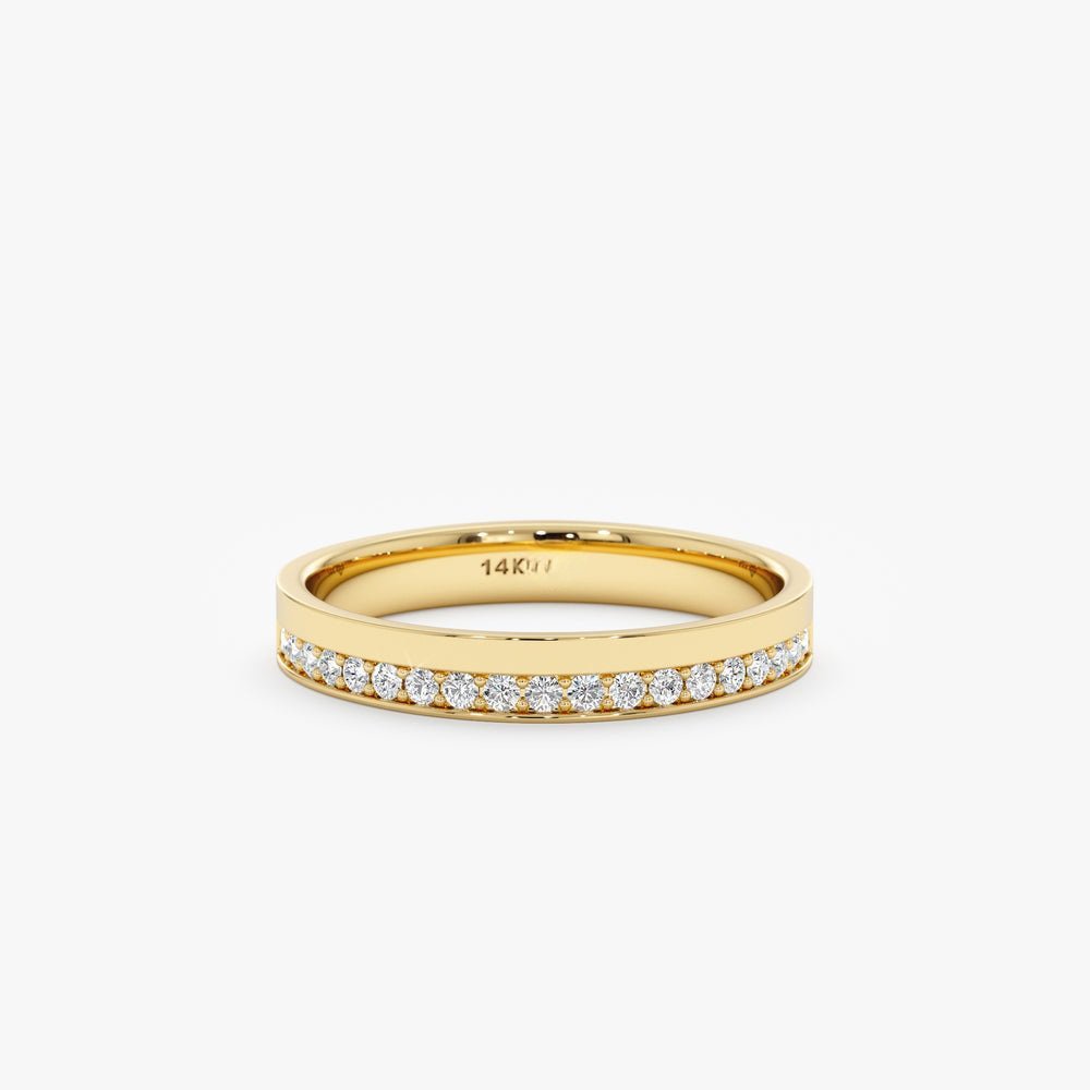 Half Diamond Half Plain Band