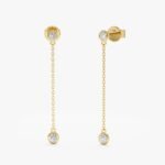 Long Natural Diamond Drop Earrings