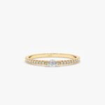 14K Solid Gold Marquise Natural Diamond Half Eternity Ring