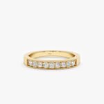 Milgrain Edge Diamond Wedding Band