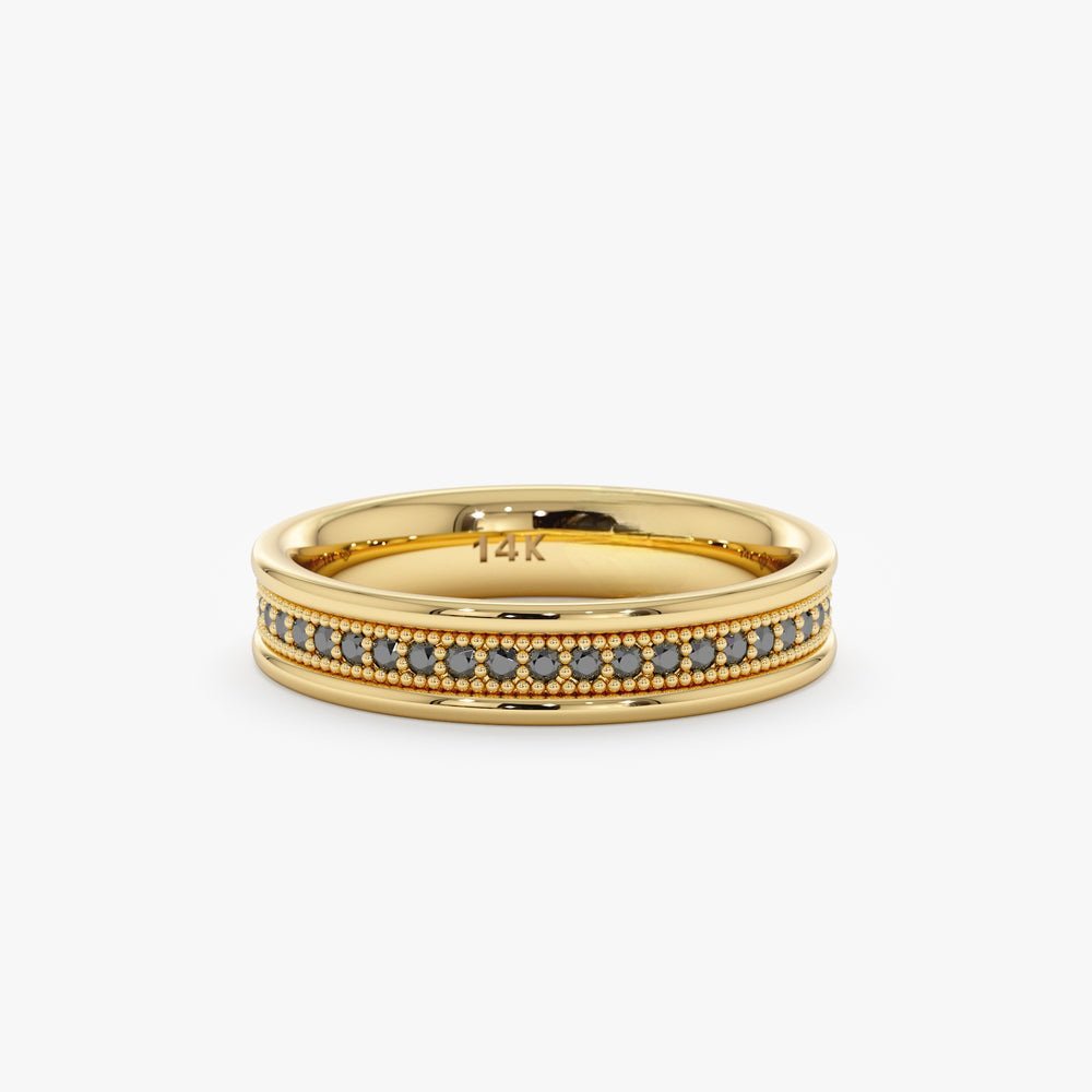 Milgrain Set Black Diamond Eternity Ring
