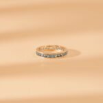 14K Solid Gold Natural Blue Topaz Eternity Ring - Image 2