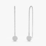 Paved Natural Diamond Threader Earrings - Image 7