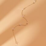 14K Solid Gold Pearl Station Bracelet - Image 6