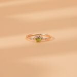 14K Solid Gold Peridot Diamond Crown Ring - Image 2