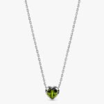 18k Solid Gold Peridot Heart Necklace - Image 4