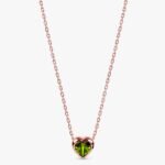 18k Solid Gold Peridot Heart Necklace - Image 5