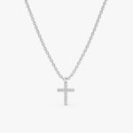 Petite Natural Diamond Cross Necklace - Image 6