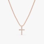 Petite Natural Diamond Cross Necklace - Image 5