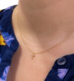 Petite Natural Diamond Cross Necklace - Image 4