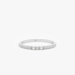 14K Solid Gold Petite Natural Diamond Half Eternity Ring - Image 2