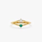 Petite Emerald and Diamond Ring