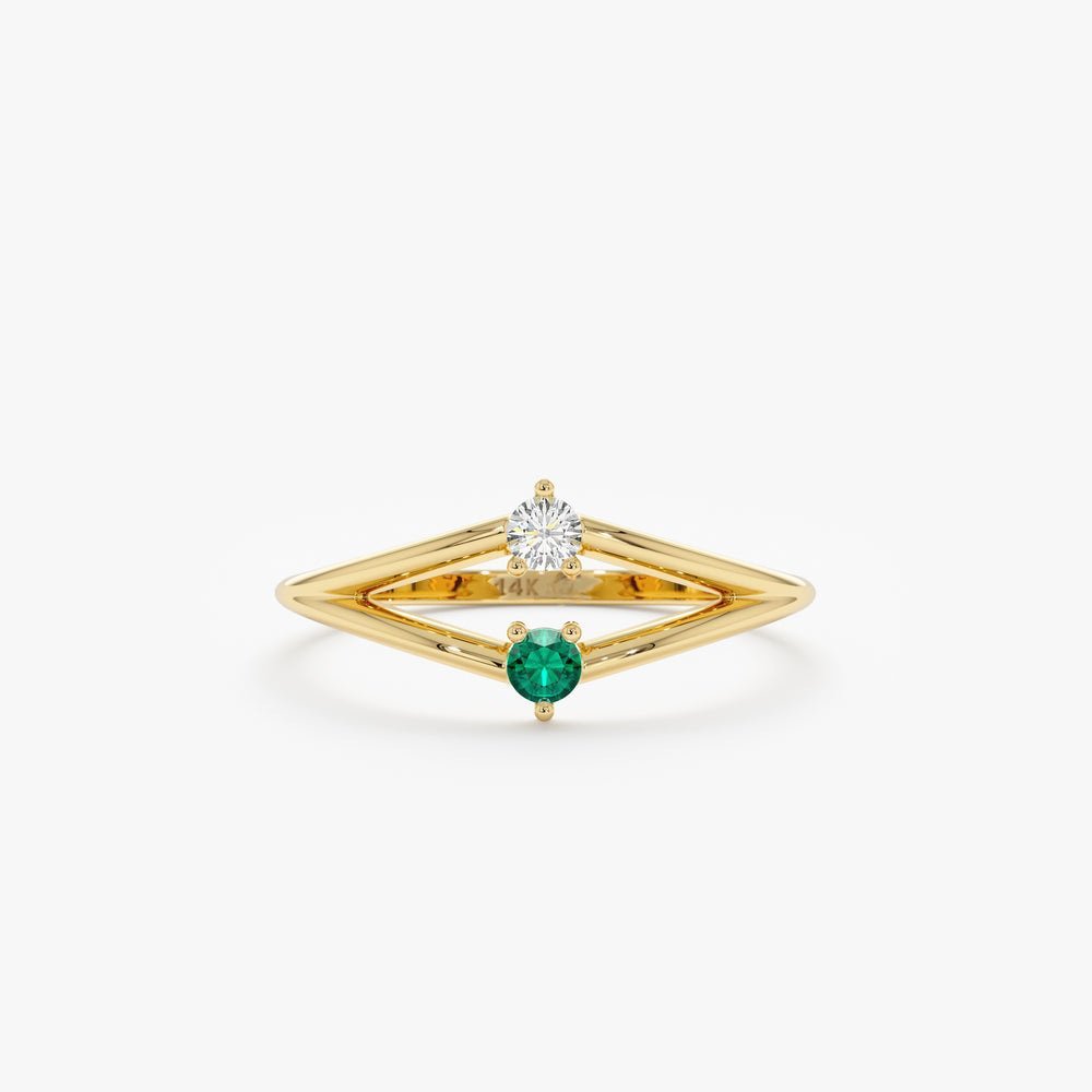 Petite Emerald and Diamond Ring