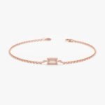 14K Solid Gold Rose Quartz Birthstone Bracelet - Image 3