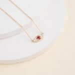 Ruby & Diamonds Eye Necklace - Image 6
