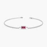 14K Solid Gold Ruby Birthstone Bracelet - Image 2