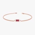 14K Solid Gold Ruby Birthstone Bracelet - Image 5