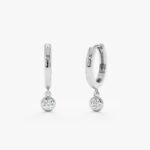 Single Natural Diamond Charm Huggies - Image 4
