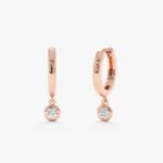 Single Natural Diamond Charm Huggies - Image 5