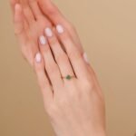 14K Solid Gold Single Pear-Cut Emerald Ring - Image 5