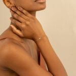 14K Solid Gold Single Sapphire Diamond Eye Bracelet - Image 5