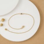 14K Solid Gold Single Sapphire Diamond Eye Bracelet - Image 3