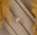 14K Solid Gold Small Natural Diamond Engagement Ring - Image 2