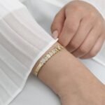 Solid Gold Bangle & Charm - Image 2