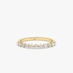 14K Solid Gold Natural Diamond Dot Ring - Image 2