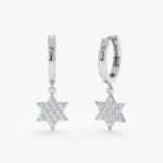 Star of David Natural Diamond Charm Huggies - Image 3