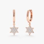 Star of David Natural Diamond Charm Huggies - Image 2