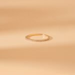 14K Solid Gold Thin Natural Diamond Eternity Band - Image 3