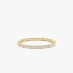 14K Solid Gold Thin Natural Diamond Eternity Band