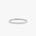 14K Solid Gold Thin Natural Diamond Eternity Band - Image 2