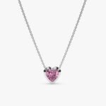 18k Solid Gold Tourmaline Heart Necklace - Image 2