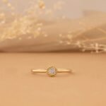 18K Solid Gold White Sapphire Art Deco Ring - Image 2