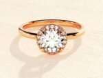 4 Prong Round Cut Halo Solitaire Ring 2 ct Lab Grown Diamond Engagement Ring - Image 3