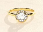 4 Prong Round Cut Halo Solitaire Ring 2 ct Lab Grown Diamond Engagement Ring