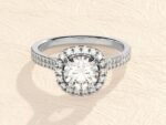 Halo Ring 3ct Lab Grown Diamond Engagement Ring