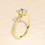 Cushion Cut 2 ct Lab Grown Diamond Prong Setting Engagement Ring - Image 3