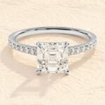 Asscher Cut Lab Grown Diamond 1ct multi Diamond Engagement Ring - Image 3
